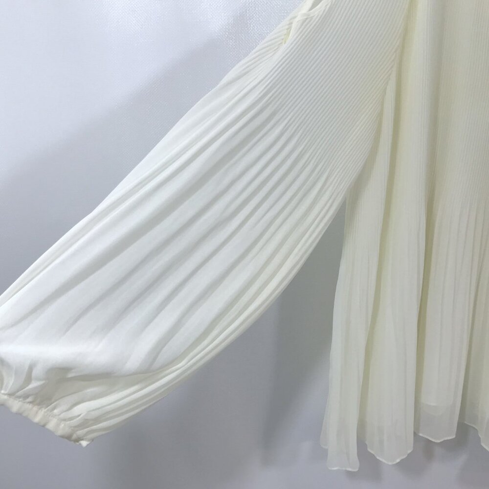 Sanctuary Accordion Pleat Cold Shoulder Tunic Blouse Ivory L - Picture 4 of 10